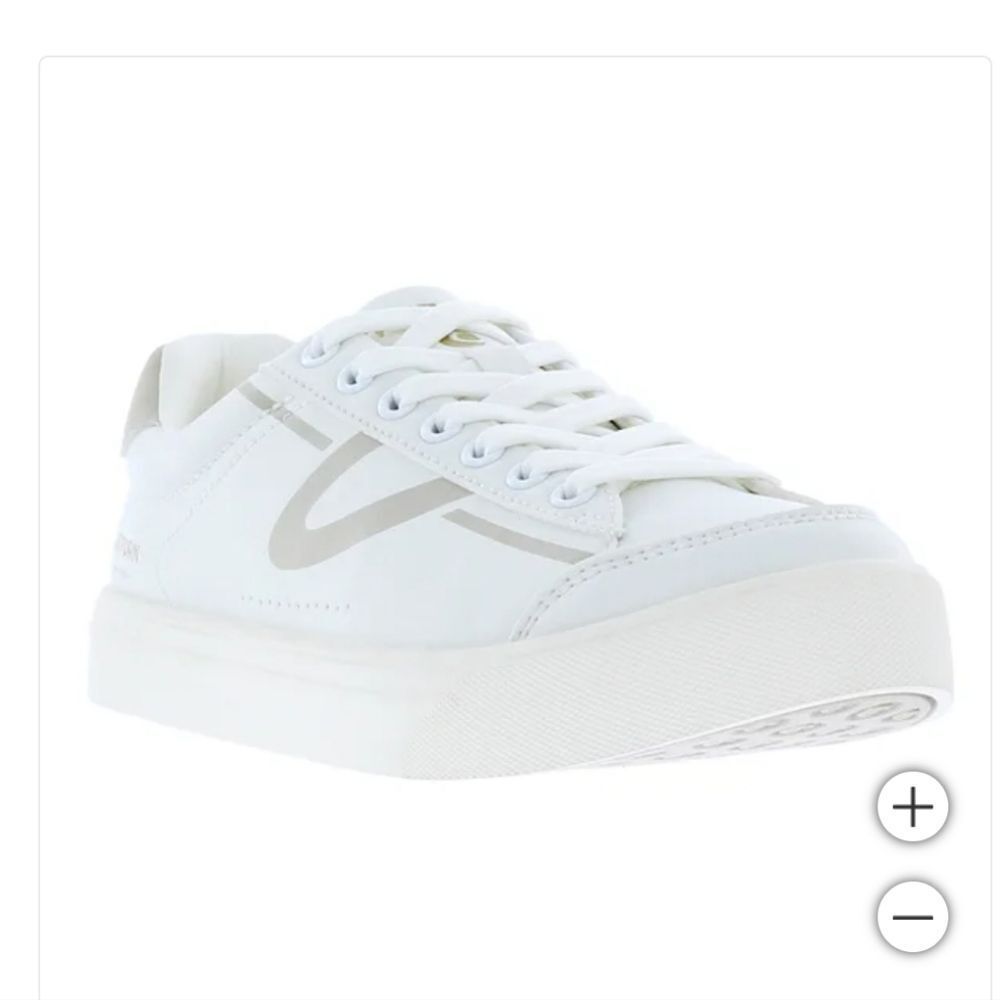 White and Gray Leather Casual Sneakers